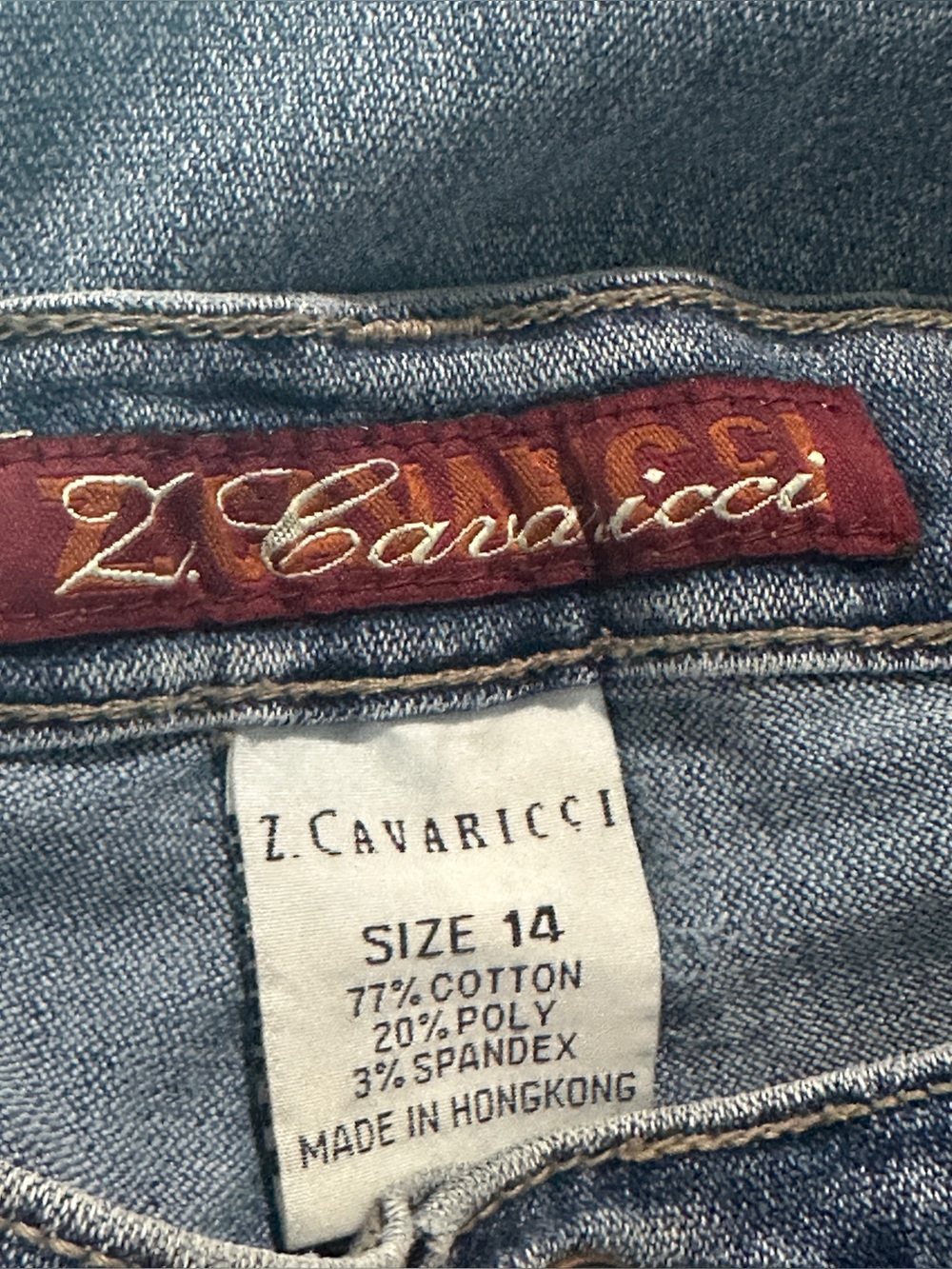 Vintage Z. Cavaricci Straight Leg Jeans Mid
High Rise Frayed Hem Blue Size 14 - Picture 5 of 7